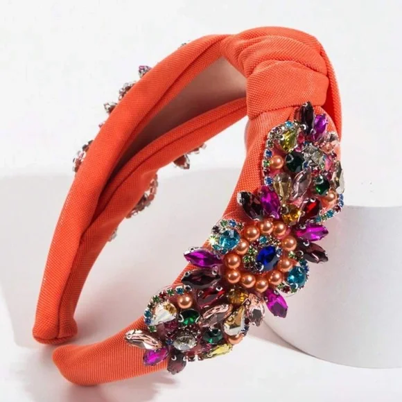 Wide Edged Embroidered Headband | Chic Simple Multifunctional Hair Accessory - Picture 2 of 4